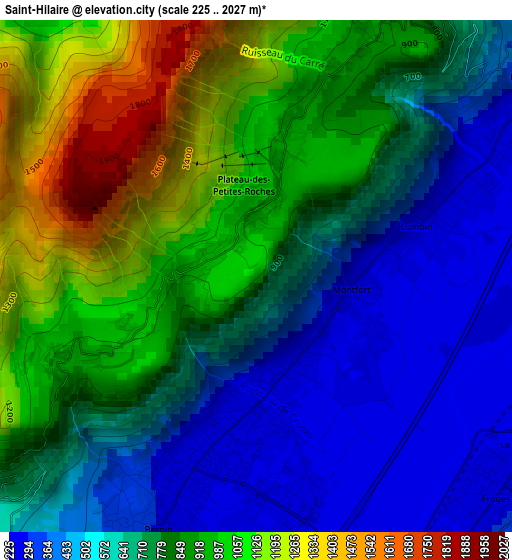 Saint-Hilaire elevation map