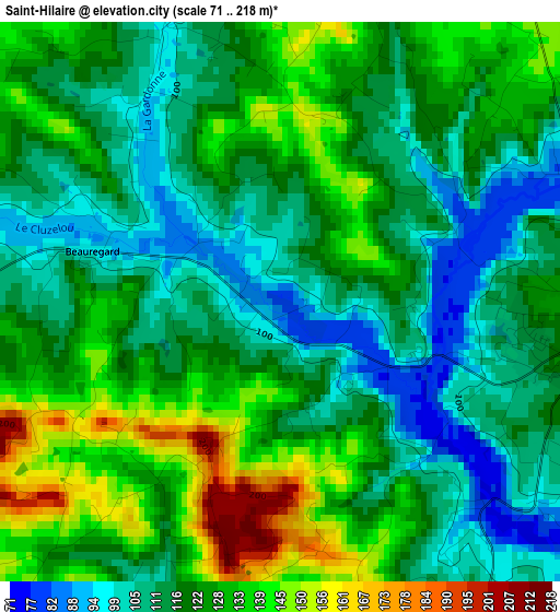 Saint-Hilaire elevation map