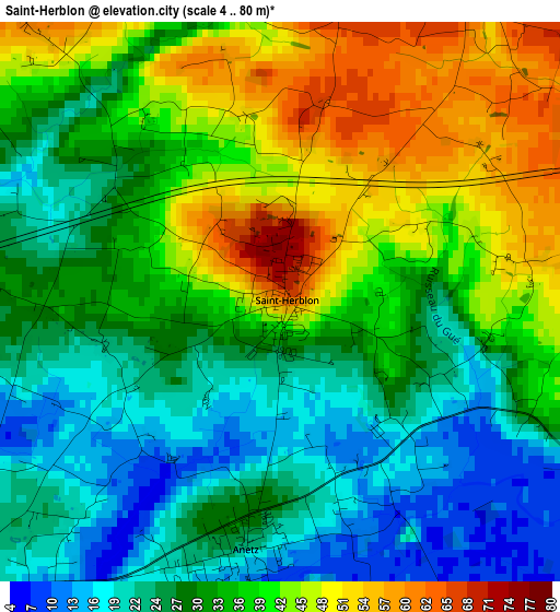 Saint-Herblon elevation map