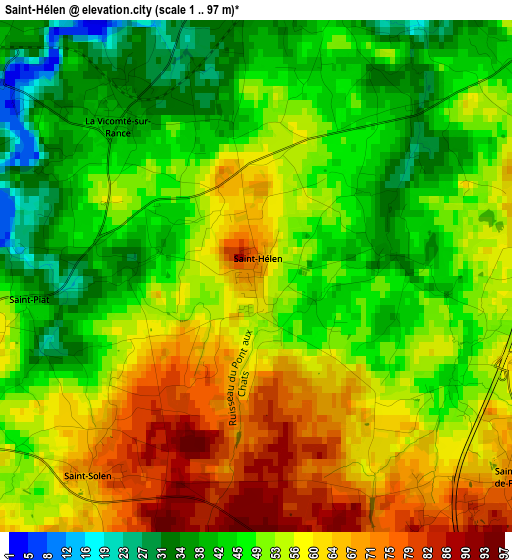 Saint-Hélen elevation map