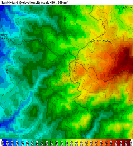 Saint-Héand elevation map