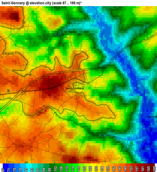 Saint-Gonnery elevation map