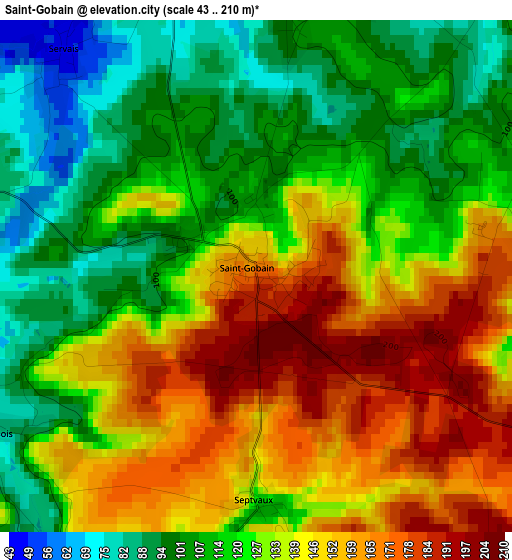 Saint-Gobain elevation map