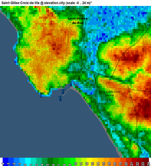 Saint-Gilles-Croix-de-Vie elevation map