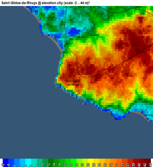 Saint-Gildas-de-Rhuys elevation map