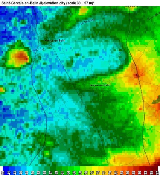 Saint-Gervais-en-Belin elevation map