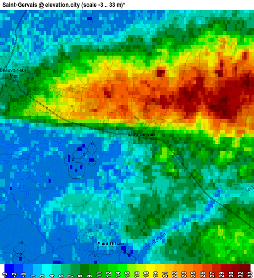 Saint-Gervais elevation map