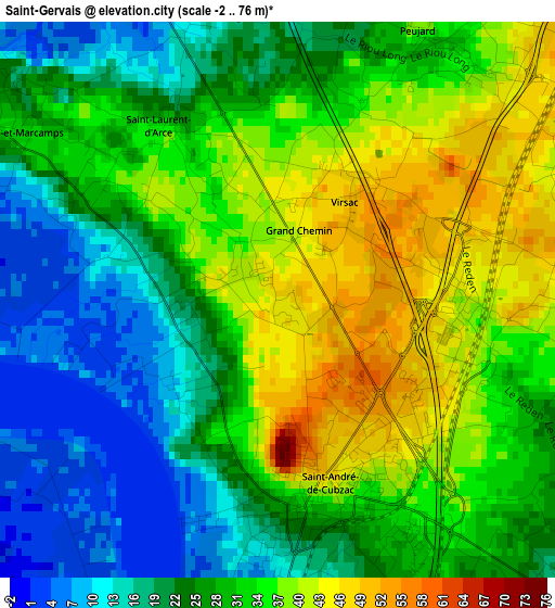 Saint-Gervais elevation map