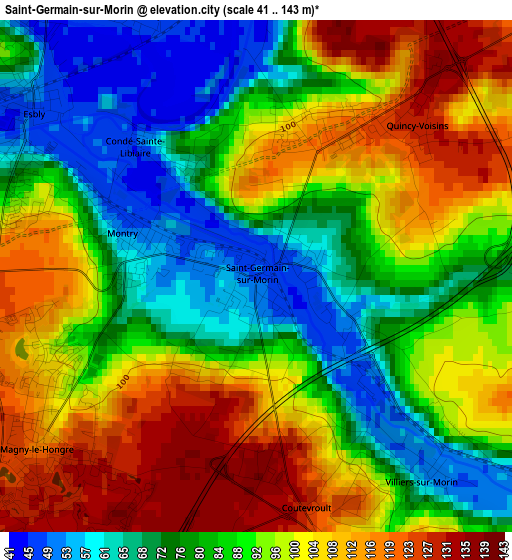 Saint-Germain-sur-Morin elevation map