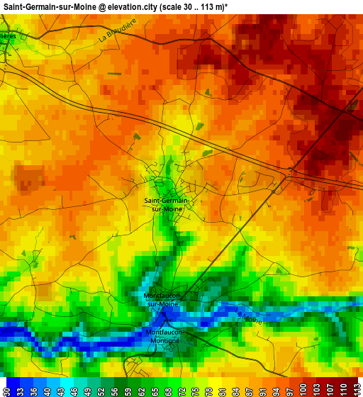 Saint-Germain-sur-Moine elevation map