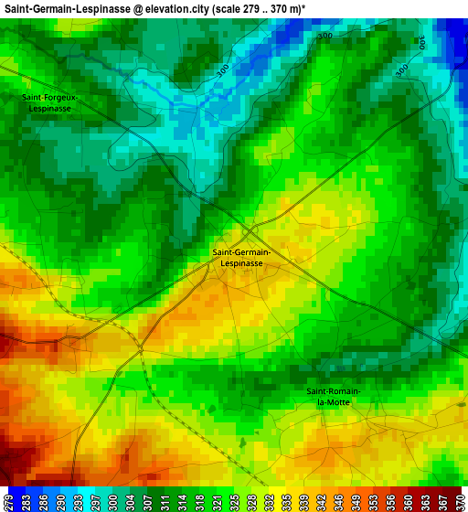 Saint-Germain-Lespinasse elevation map