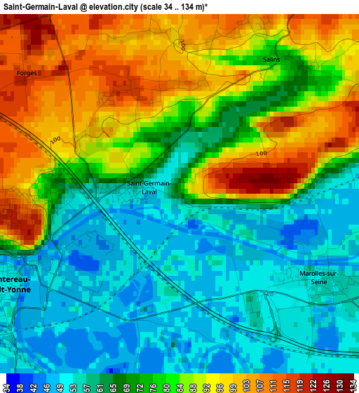 Saint-Germain-Laval elevation map