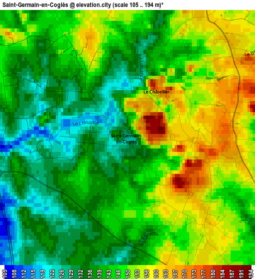 Saint-Germain-en-Coglès elevation map