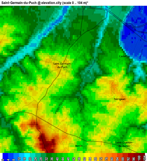 Saint-Germain-du-Puch elevation map
