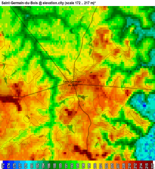 Saint-Germain-du-Bois elevation map