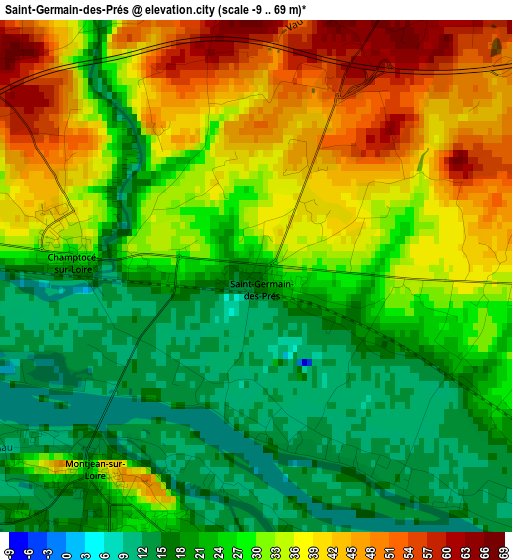 Saint-Germain-des-Prés elevation map