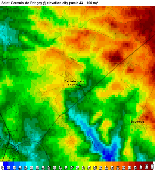 Saint-Germain-de-Prinçay elevation map