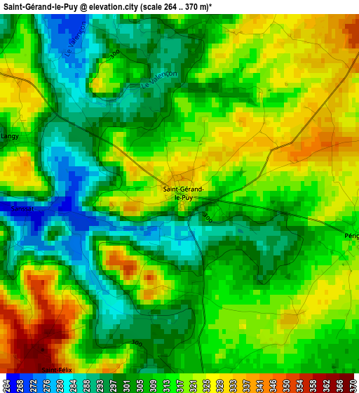 Saint-Gérand-le-Puy elevation map