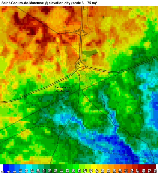 Saint-Geours-de-Maremne elevation map