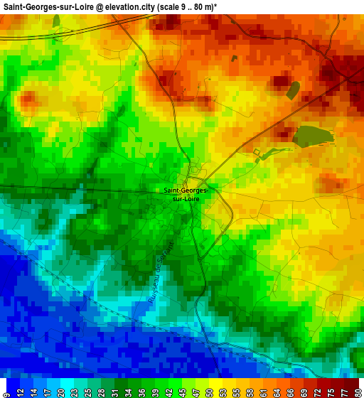 Saint-Georges-sur-Loire elevation map