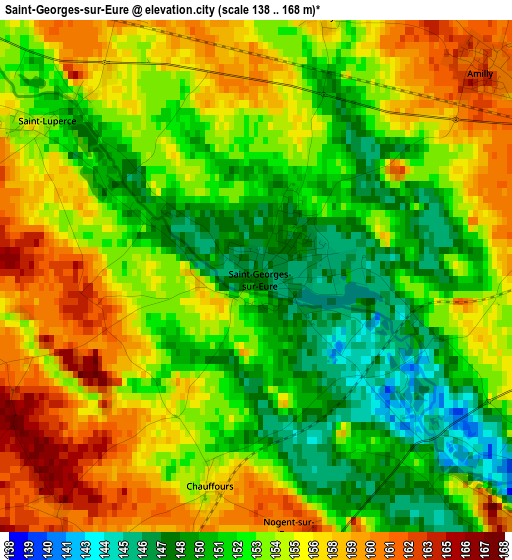 Saint-Georges-sur-Eure elevation map