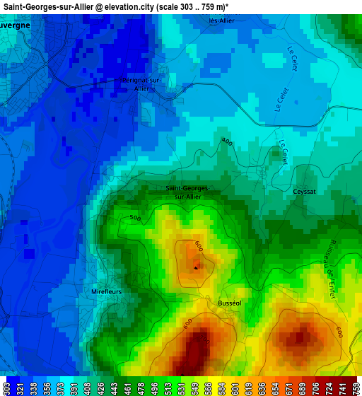 Saint-Georges-sur-Allier elevation map