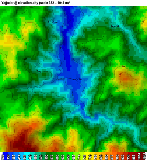 Yağcılar elevation map