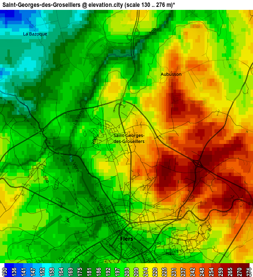 Saint-Georges-des-Groseillers elevation map