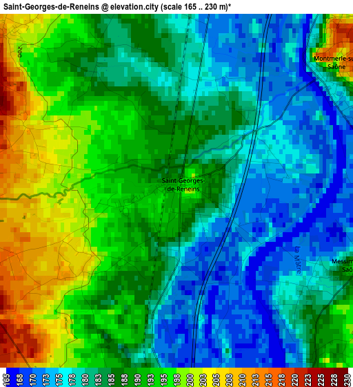 Saint-Georges-de-Reneins elevation map