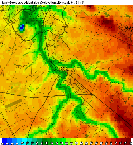 Saint-Georges-de-Montaigu elevation map