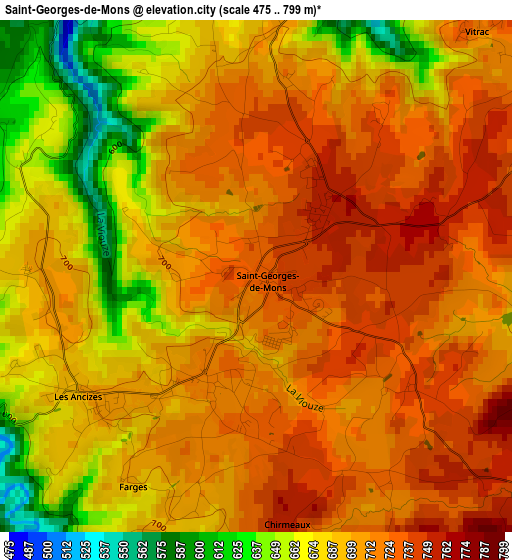 Saint-Georges-de-Mons elevation map