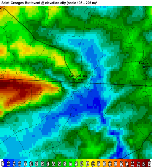 Saint-Georges-Buttavent elevation map