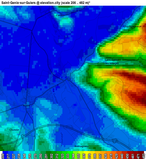 Saint-Genix-sur-Guiers elevation map