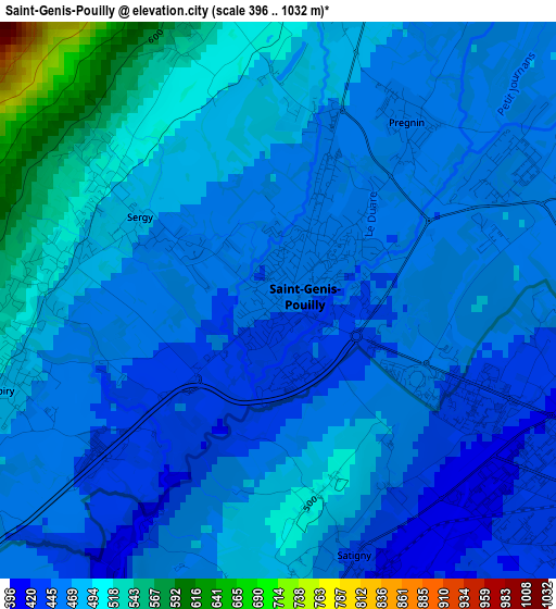 Saint-Genis-Pouilly elevation map