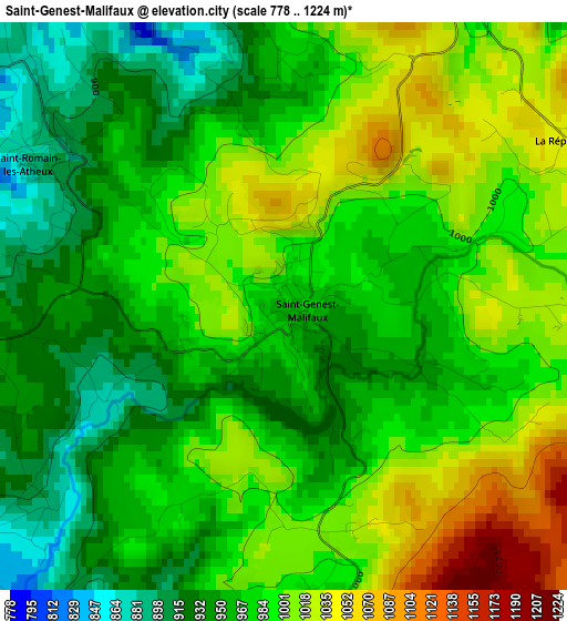 Saint-Genest-Malifaux elevation map