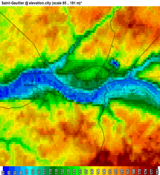 Saint-Gaultier elevation map