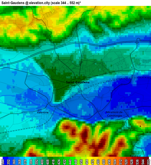 Saint-Gaudens elevation map