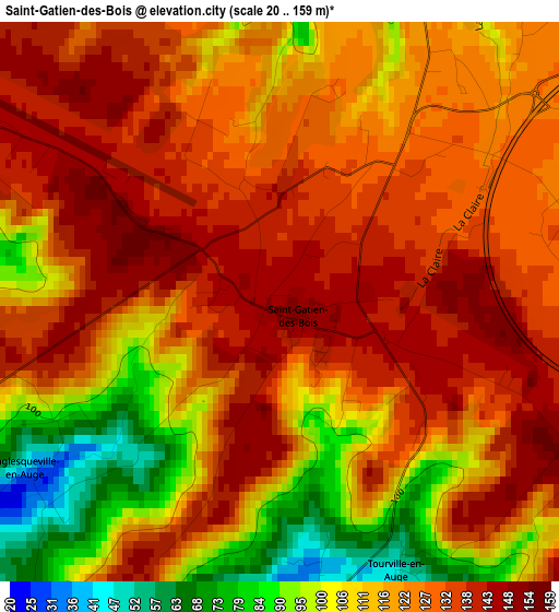 Saint-Gatien-des-Bois elevation map