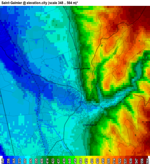 Saint-Galmier elevation map