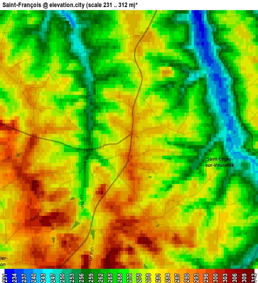 Saint-François elevation map