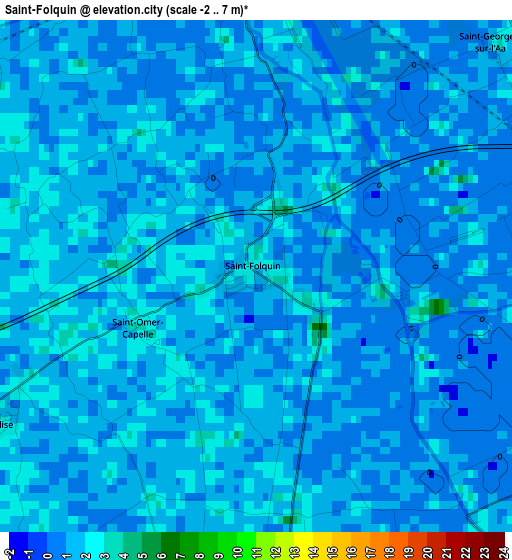Saint-Folquin elevation map