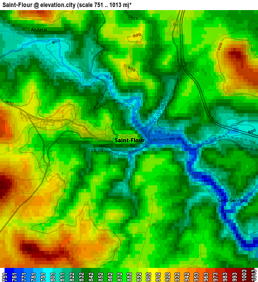 Saint-Flour elevation map