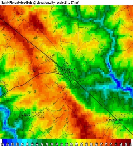 Saint-Florent-des-Bois elevation map