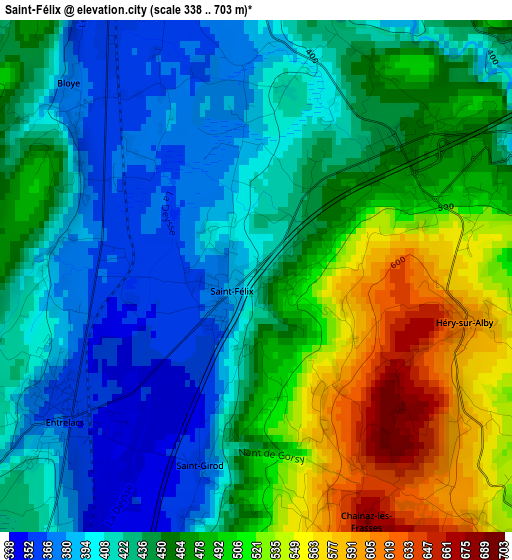 Saint-Félix elevation map