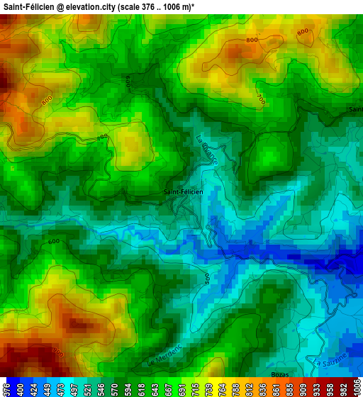 Saint-Félicien elevation map