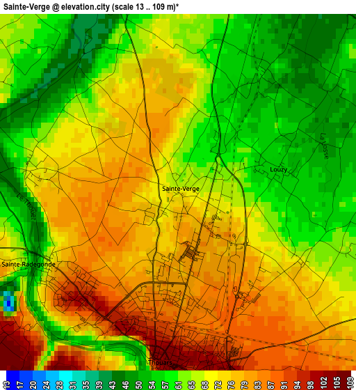 Sainte-Verge elevation map