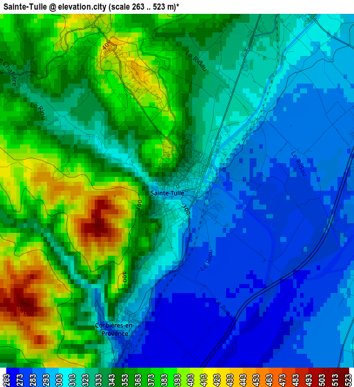 Sainte-Tulle elevation map