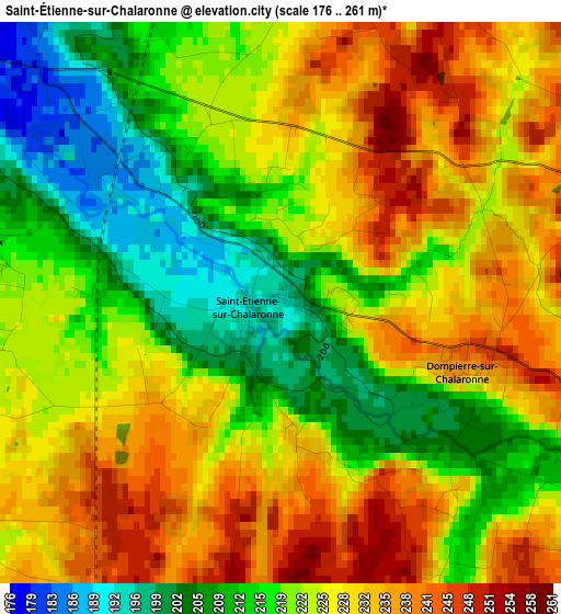 Saint-Étienne-sur-Chalaronne elevation map