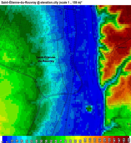 Saint-Étienne-du-Rouvray elevation map