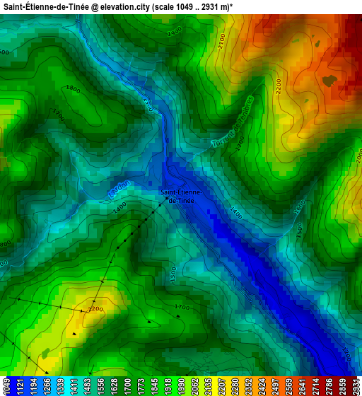 Saint-Étienne-de-Tinée elevation map